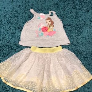 Disney Store Belle Skirt & Top Set Size 4T